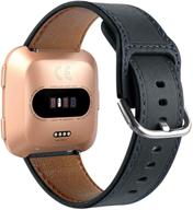 ghijkl leather bands compatible with fitbit versa/fitbit versa 2 / fitbit versa lite for women men logo