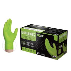 img 4 attached to 🧤 GLOVEWORKS HD Industrial Green Nitrile Gloves - Raised Diamond Texture Grip, 100-Box, 8 Mil, X-Large Size, Latex-Free, Powder-Free, Textured, Non-Sterile, Disposable, FDA Approved, GWGN48100BX