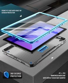 img 2 attached to Poetic Revolution Series: Samsung Galaxy Tab A7 Case (2020 Release) – Full-Body Rugged Shockproof Cover with Kickstand and Built-in-Screen Protector in Blue