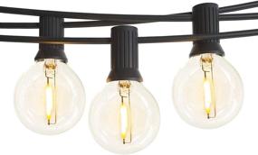 img 4 attached to Svater Outdoor String Lights: 100ft with 50 Dimmable Waterproof G40 LED Globe Bulbs for Indoor/Outdoor Hanging Lighting - Clear Glass, 1W 2700K Warm Glow