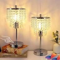 set of 2 xydstay crystal table lamps - 3-way dimmable touch bedside lamp with 2 usb charging ports and bulbs included - perfect for bedroom and living room логотип