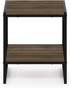 img 2 attached to 🏢 FURINNO Camnus Modern Living 2-Tier End Table in Columbia Walnut: Stylish and Functional Furniture for your Home Décor