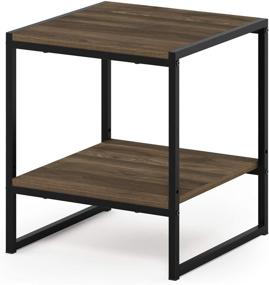 img 4 attached to 🏢 FURINNO Camnus Modern Living 2-Tier End Table in Columbia Walnut: Stylish and Functional Furniture for your Home Décor