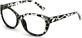 img 2 attached to 👓 Stylish Oversize Women Reading Glasses: Magnified Readers Cateye Vintage Jackie Oval with Clear Lens