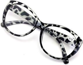 img 3 attached to 👓 Stylish Oversize Women Reading Glasses: Magnified Readers Cateye Vintage Jackie Oval with Clear Lens