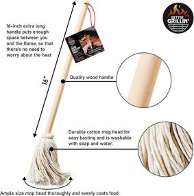 img 3 attached to Enhance Your BBQ Experience with Better Grillin BBQ Bastin Mop - Perfect 🔥 Basting Barbecue Brush/Mop for Marinades, Sauces, and Easy Washing Out - 16in Handle, 1pk