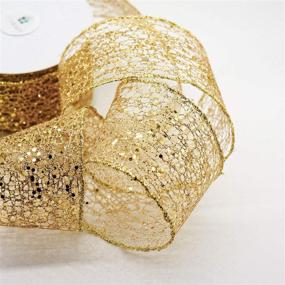 img 1 attached to CT CRAFT LLC Sparkling Glitter Mesh Ribbon For Home Decor