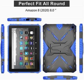 img 1 attached to 🔵 MaoMini Kindle Fire HD 8 Case (Blue): Heavy Duty Armor Defender, Kickstand, 10th Gen, 2020 Release