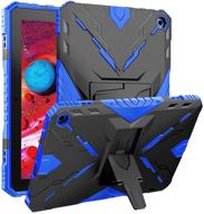 🔵 maomini kindle fire hd 8 case (blue): heavy duty armor defender, kickstand, 10th gen, 2020 release logo