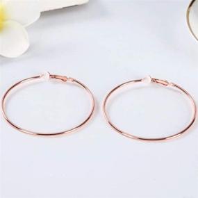 img 1 attached to 👂 Set of 3 Non-Piercing Clip On Earrings: Big Hoops in Gold, Rose Gold, and Silver, Hypoallergenic Earrings for Women and Girls