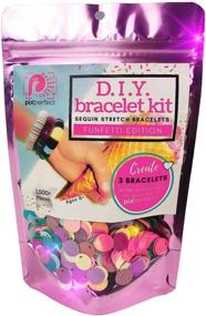 img 4 attached to 🎉 Funfetti DIY Bracelet Making Kit for Girls and Teens: Create 3 Unique Stretch Cord Bracelets with Sequins - 1500+ pcs Arts & Crafts Set!