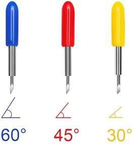img 2 attached to 🔪 40Pcs Tungsten Steel Vinyl Cutter Blades Set: 30/45/60 Degree, with Knife Block Housing - Cutting Blades for Roland Cutting Plotter