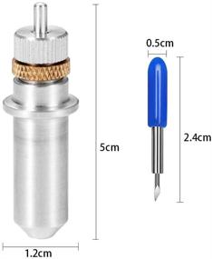 img 3 attached to 🔪 40Pcs Tungsten Steel Vinyl Cutter Blades Set: 30/45/60 Degree, with Knife Block Housing - Cutting Blades for Roland Cutting Plotter