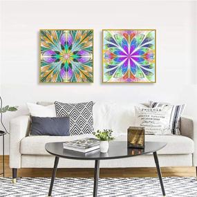 img 1 attached to 🖼️ HaiMay 4 Pack DIY 5D Diamond Painting Kits: Full Drill Rhinestone Mandala Diamond Pictures for Wall Decoration - Canvas 10×10 Inch