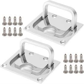 img 4 attached to VTurboWay Boat Ring Hatch Pull Flush Lift - Stainless Steel, 2 Pack, Marine Grade, Free Mount Screws