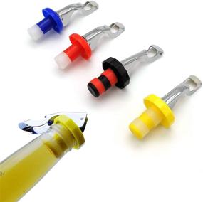 img 1 attached to 🍾 Food-Safe Silicone Wine Stoppers: Reusable Bottle Corks for Airtight Sealing - 4 Pack (Assorted Colors)