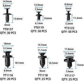 img 2 attached to Набор крепежных клипс Shineyoo для автомобиля, 620 штук: Полный набор пластиковых крепежных элементов для быстрого крепления, в комплекте ключ для удаления крепежей для автомобилей GM Ford Toyota Honda Chrysler - Крепежные клипсы для крыла в 16 популярных размерах