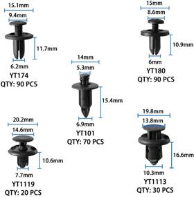 img 1 attached to Набор крепежных клипс Shineyoo для автомобиля, 620 штук: Полный набор пластиковых крепежных элементов для быстрого крепления, в комплекте ключ для удаления крепежей для автомобилей GM Ford Toyota Honda Chrysler - Крепежные клипсы для крыла в 16 популярных размерах