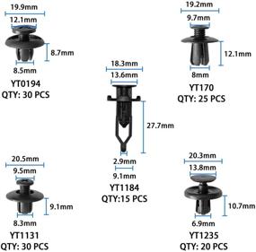 img 3 attached to Набор крепежных клипс Shineyoo для автомобиля, 620 штук: Полный набор пластиковых крепежных элементов для быстрого крепления, в комплекте ключ для удаления крепежей для автомобилей GM Ford Toyota Honda Chrysler - Крепежные клипсы для крыла в 16 популярных размерах