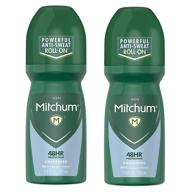🚿 2-pack mitchum roll-on deodorant for men - unscented strong anti-sweat protection 3.4 oz logo