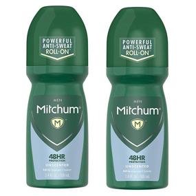 img 2 attached to 🚿 2-Pack Mitchum Roll-On Deodorant for Men - Unscented Strong Anti-Sweat Protection 3.4 Oz