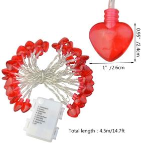 img 3 attached to 🎉 Yolyoo 14.7 ft 40 LEDs Heart Shaped String Lights: Ideal for Mother's Day, Valentine's Day, Weddings, Christmas, Parties - Battery Operated Heart Shaped Lights for a Memorable Celebration!