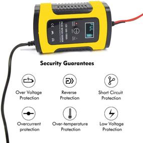 img 2 attached to 🚗 Smart Car Battery Charger/Maintainer - 12V 5A Fully Automatic Trickle Charger with LCD Display and Multi-Protection for Automotive Battery, Motorcycle, Lawn Mower, Boat (Yellow)