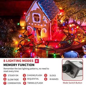 img 3 attached to 🎄 Multicolor Tcamp 105ft 300 LED Christmas Lights - Outdoor Waterproof Tree Lights for Garden Patio Party Wedding Holiday Decor. UL Certified End-to-End Plug with 8 Modes Fairy String Lights