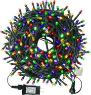 🎄 multicolor tcamp 105ft 300 led christmas lights - outdoor waterproof tree lights for garden patio party wedding holiday decor. ul certified end-to-end plug with 8 modes fairy string lights логотип