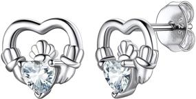 img 4 attached to Hypoallergenic Sterling Claddagh Zirconia Birthstone