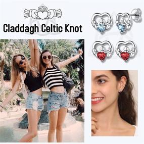 img 2 attached to Hypoallergenic Sterling Claddagh Zirconia Birthstone