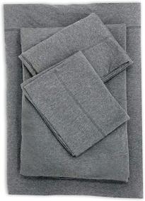 img 4 attached to 🚗 Road Trip America Jersey Sheets Set: 100% Organic Cotton T-Shirt Soft Knit Bedding - Deep Pockets - GOTS and Oeko-TEX Certified (Dark Heathered Grey, Queen)