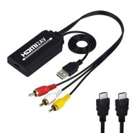 🔌 hdmi to rca converter cable, 1080p hdmi to av adapter audio video converter supports tv stick, roku, chromecast, apple tv, pc, laptop, xbox, hdtv, dvd, and more logo