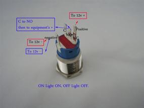 img 1 attached to 🚗 12V 5A Red LED Momentary Push Button Metal Switch for Car Boat Speakers Bells Horns