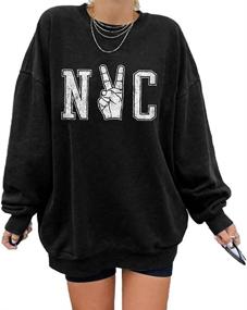 img 1 attached to 👚 Oversized Batwing Long Sleeve Crewneck Sweatshirts for Women in Los Angeles, California