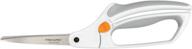 fiskars softgrip all-purpose scissors: easy action, 26 cm length, stainless steel blade/plastic handles - white, 1059564 logo