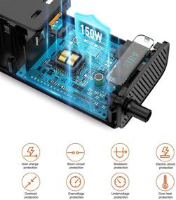 img 1 attached to 🔌 Baseus PD3.0 USB C Fast Charger: 150W Power Inverter with LCD Display - Convert DC 12V to 110V