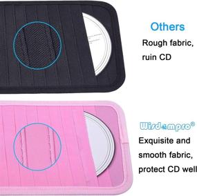 img 2 attached to 🚗 Car CD Case Holder: Wisdompro Vehicle Sun Visor Organizer for Cars - 12 DVD Storage Sleeves, Mesh Pocket, Pink