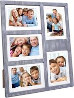 🖼️ glm collage picture frames for 4x6 and 5x7 photos with glass and mat, photo frame collage for wall holds five 4x6 or 5x7 photos - rustic distressed gray picture frames collage logo