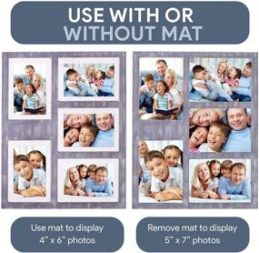 img 3 attached to 🖼️ GLM Collage Picture Frames for 4x6 and 5x7 Photos with Glass and Mat, Photo Frame Collage for Wall Holds Five 4x6 Or 5x7 Photos - Rustic Distressed Gray Picture Frames Collage