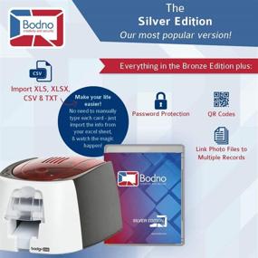 img 1 attached to Premium Badgy200 Color Plastic ID Card Printer with Complete Supplies & Bodno ID Software - Silver Edition: Boost Efficiency and Professionalism