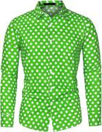 shop uxcell polka button front textured fitted men's clothing logo