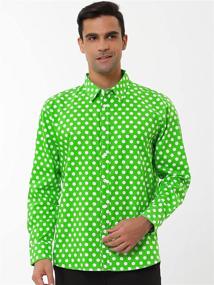 img 3 attached to Shop Uxcell Polka Button Front Textured Fitted Men's Clothing