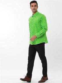 img 1 attached to Shop Uxcell Polka Button Front Textured Fitted Men's Clothing
