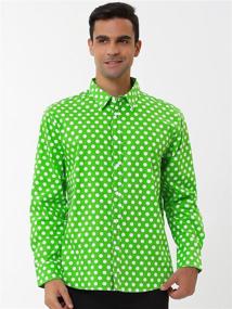 img 2 attached to Shop Uxcell Polka Button Front Textured Fitted Men's Clothing