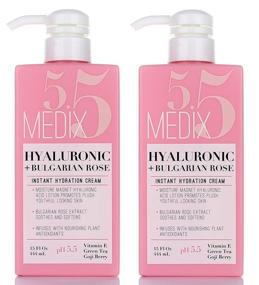 img 4 attached to 🌹 Medix 5.5 Hyaluronic Acid Cream with Bulgarian Rose: Intense Hydration for Face & Body | Reduce Wrinkles & Fine Lines | Anti-Aging Formula with Goji Berry, Green Tea & Vitamin E - 15oz (2-Pack)