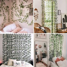 img 1 attached to 🌿 12 пакетов Искусственный Плющ Искусственные Лианы, Зеленая Полыхающая Растительность для Свадебного Украшения Стены, Декор Для Вечеринок - 84 Фута