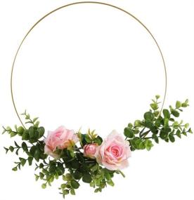 img 1 attached to 🌸 Set of 3 Metal Floral Hoop Wreath Macrame Rings, 10 Inches, Gold Craft Hoops for Wedding Decor, Dream Catcher Making, and Macrame Wall Hanging Crafts