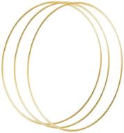 🌸 set of 3 metal floral hoop wreath macrame rings, 10 inches, gold craft hoops for wedding decor, dream catcher making, and macrame wall hanging crafts logo