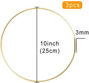 img 3 attached to 🌸 Set of 3 Metal Floral Hoop Wreath Macrame Rings, 10 Inches, Gold Craft Hoops for Wedding Decor, Dream Catcher Making, and Macrame Wall Hanging Crafts